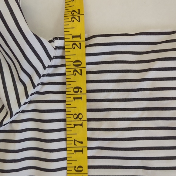 Chaps Classics No Iron Stripe Button Down Blouse L Black White - Picture 12 of 14